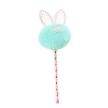 

Cute Plush Rabbit Ears Gel Pen 0.5mm Kawaii Black Ink For Kids Stationery School Supplies Pens Neutral Writing Girls Korean S8N7