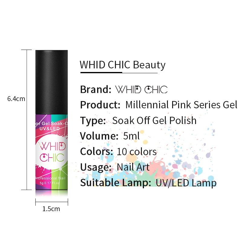 WHID CHIC 1 бутылка 5 мл чистый Гель-лак для ногтей замачиваемый Гель-лак для нейл-арта стойкий УФ-Гель-лак 84 цвета на выбор