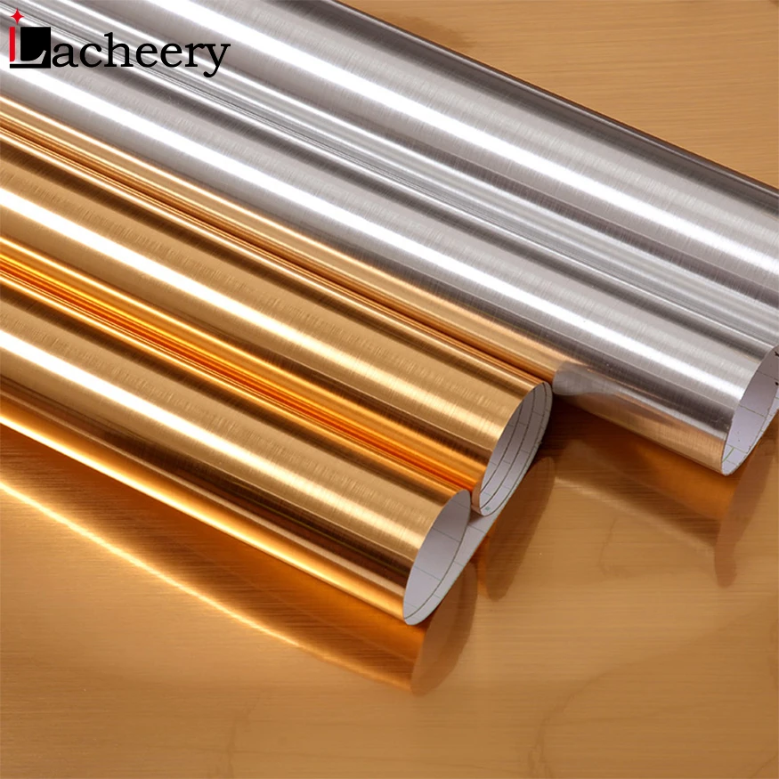 Водонепроницаемые наклейки на стену самоклеящиеся серебристого и золотистого