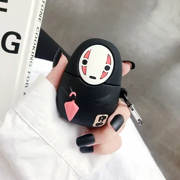 

3D Cartoon No Face Man Design Case for AirPods 2 Earphone Case for Airpods Cute Accessories Protect Cover with Finger Ring Strap