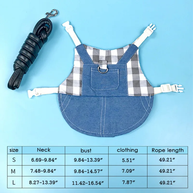Rabbit Denim Jacket Harness and Leash 5