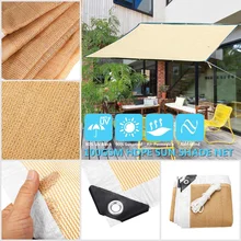 Прямоугольная HDPE 100GSM теневая сетка Солнцезащитная Защита от Солнца Анти-УФ навес наружный садовый тент сетка покрытие патио тент