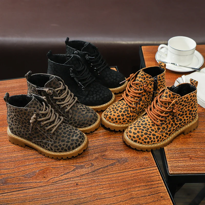 Ботинки на шнуровке для мальчиков и девочек высокие модные красивые ботинки с