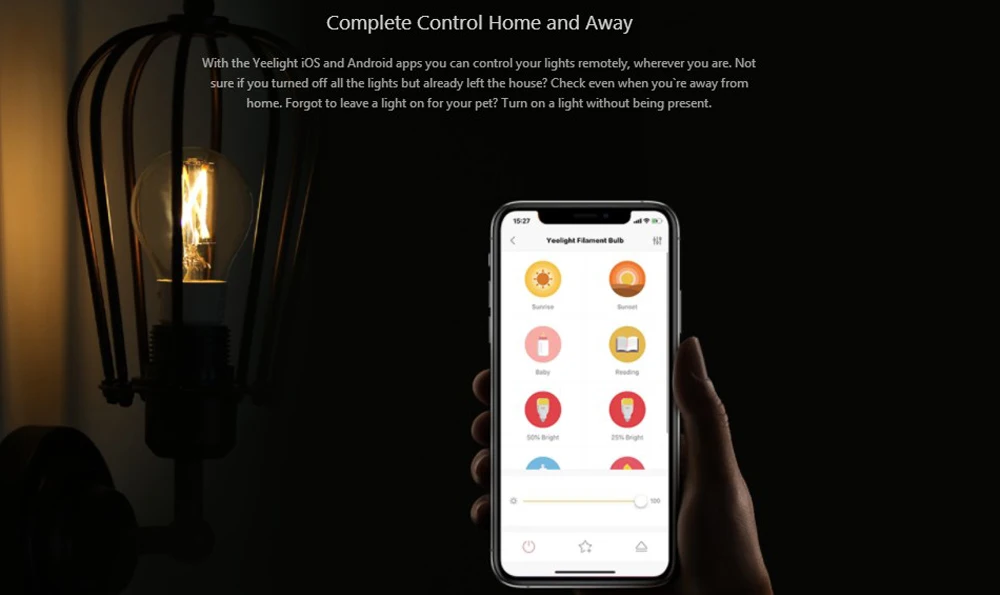 Xiaomi Mijia Yeelight умный светодиодный лампочка накаливания E27 6 Вт шаровые огни WiFi Пульт дистанционного управления работает с умным приложением Mihome Apple Homekit