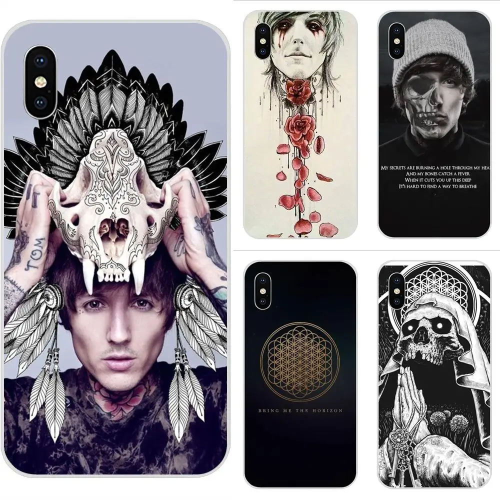 

Soft TPU Pattern Case Cover Bmth Skull Head Bring Me The Horizon For Apple iPhone X XS Max XR 4 4S 5 5C 5S SE 6 6S 7 8 Plus