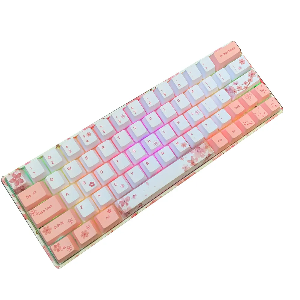 DY64 механическая клавиатура RGB подсветка PBT Keycaps HotSawp Gateron переключатели желтый