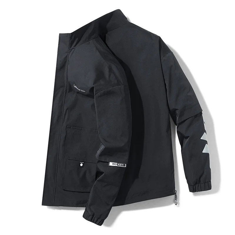

Men's Jacket 2020 Autumn New Trendy Brand Slim Handsome Korean Style Gradient Color Stand-up Collar Top Streetwear Men Clothing