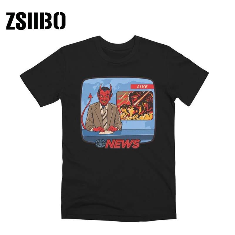 black11 ZSIIBO сатана футболка демон смерти ужас злой хип-хоп сатана смерти печать футболка Мужская/Женская HY1MC52 - Цвет: black11