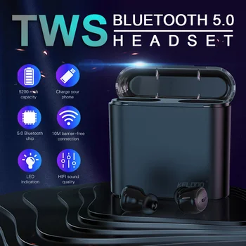 

S690 wireless bluetooth earphone 5.0 tws headset automatic pairing with large capacity charging box