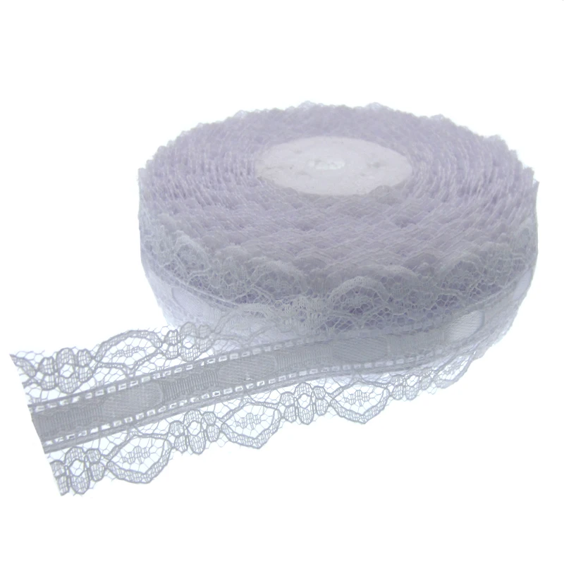 White Lace Ribbon Satin Ribbon for Party Wedding Scrapbooking Packing 2.5cm for Crafts Satin Ribbons Ribbon Supplies Satin Ribbon Lace Trim Ribbon 1Roll 20yards 1"