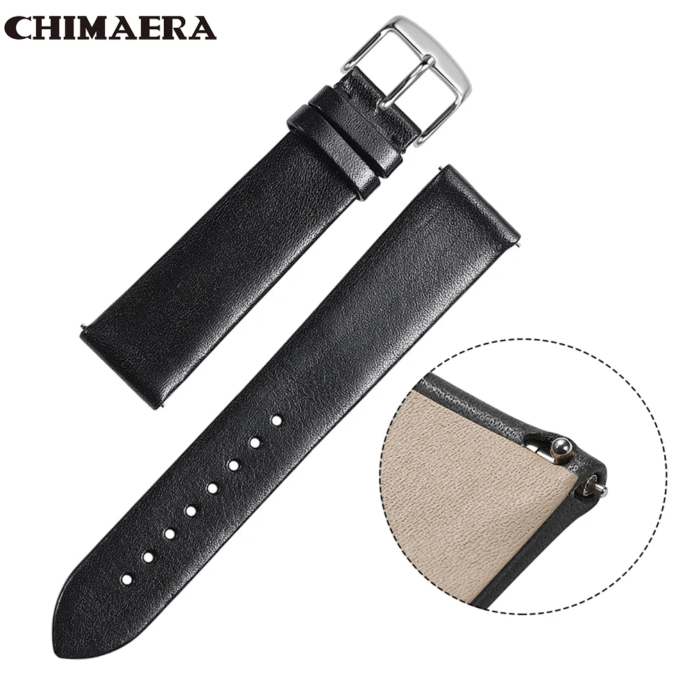 Ремешок для часов CHIMAERA кожаный ремешок с быстроразъемной застежкой черный