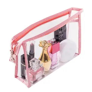 

Durable Cosmetic Handbag Delicate Design 3pcs Travel Cosmetic Handbag Women Clear PVC Oxford Makeup Wash Pouch Organizer