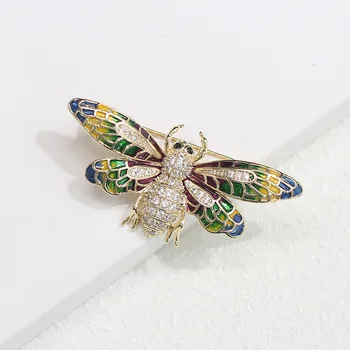 

Brand Crystal Rhinestones and Enameled Bee Brooch Pins for Women Fashion Costume Jewelry Accessories