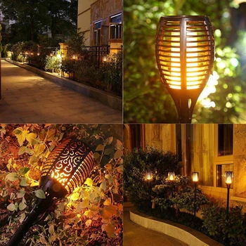 

Courtyard Balcony Lawn Path Spotlight LED Solar Flame Torch Lamp Outdoor Lights Solar Garden Light Flickering Lamp