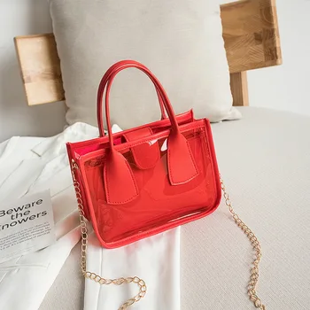 

2020 Design Luxury Handbag Women Transparent Bucket Bag Clear PVC Jelly Small Shoulder Bag Female Chain Crossbody Messenger Bags