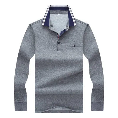 Spring and Autumn Men's Long Sleeve Polo Shirt Gentleman Casual Comfort Men's Four Color Long Sleeve Shirt