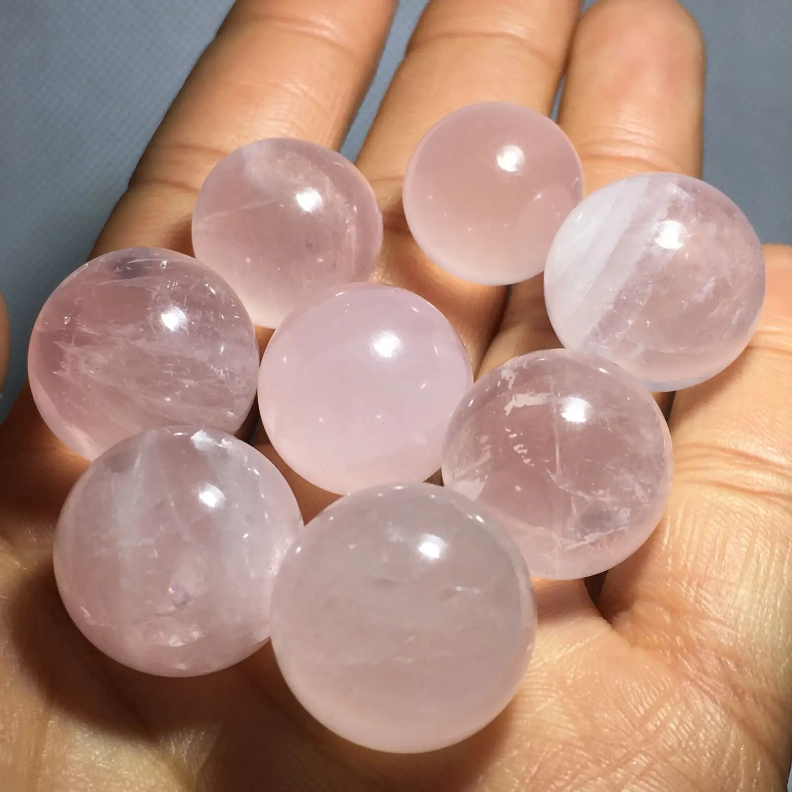 1kg wholesale Natural pink rose quartz stone Tiny ball quartz crystal sphere healing crystals as gift
