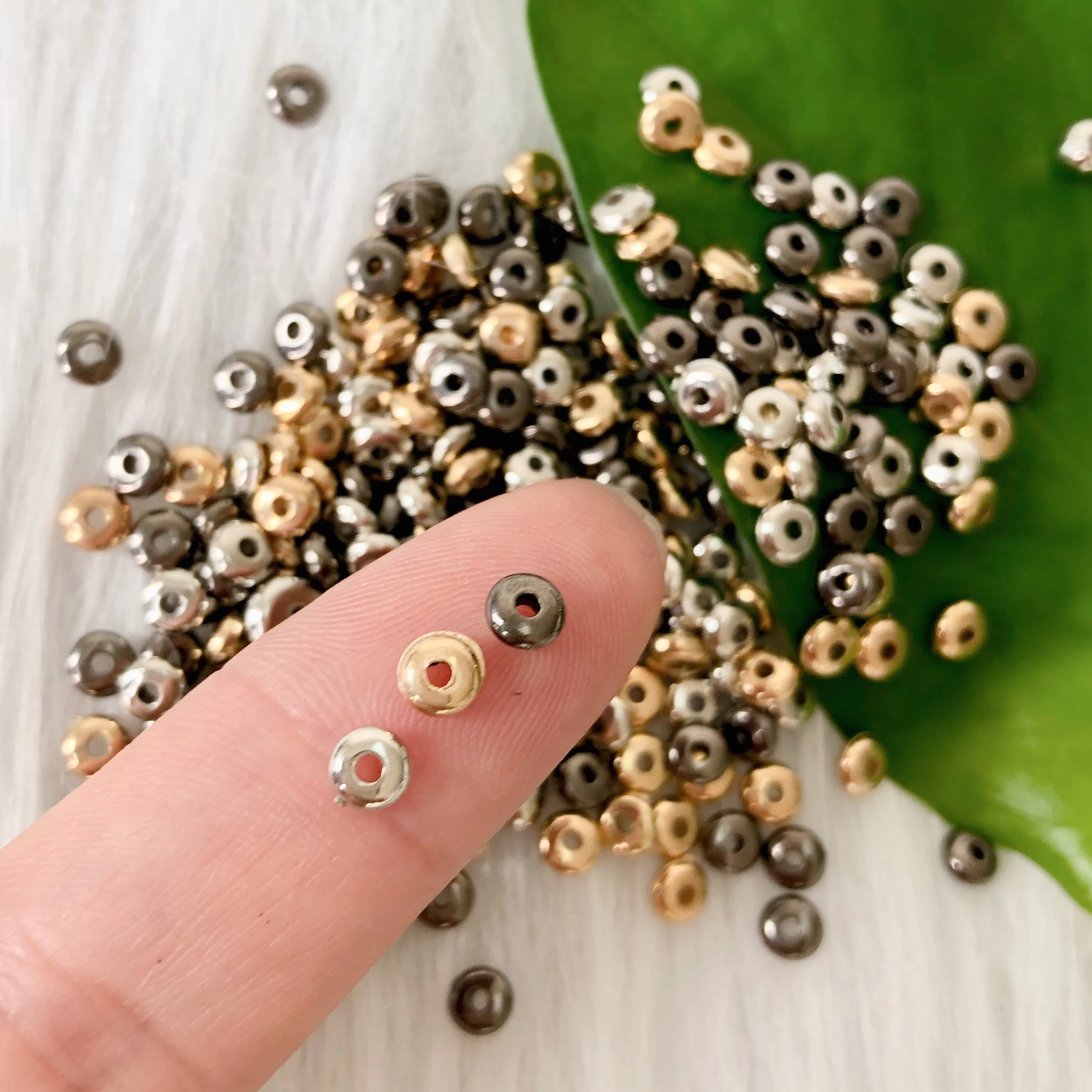 Cuentas espaciadoras de plástico acrílico CCB para fabricación de joyas, redondos planos, abalorios para pulsera collar, manualidades, 100 200 piezas|cuentas| - AliExpress