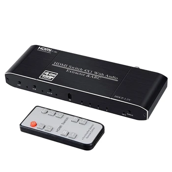

HFES HDMI 2.0 Switcher 4 Cut 1 Band Audio Separation Support HDR 10 ARC 4K 60Hz Support 5.1 Channel US Plug