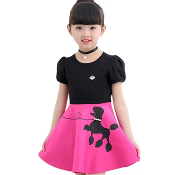 

Girls Dresses 2018 Spring Cartoon Teenagers Dress For Girls Clothes 100% Cotton Formal Party Dress Baby Kids Girls Clothes