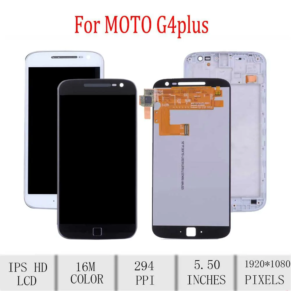 

5.5"Original For Motorola Moto G4 Plus LCD Display Touch Screen Digitizer with Frame For Moto G4 Plus Display Replacement Parts