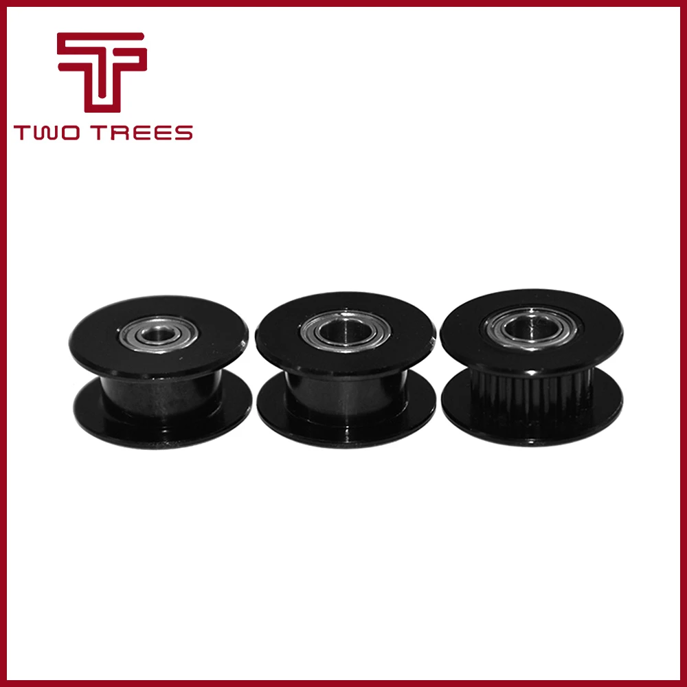 1PC Black GT2 Idler Pulley gear For 3D Printer Parts Aluminum 20 Teeth 16 Teeth 2GT Timing Pulley Bore 3mm 5mm Width Wheel 1 (2)