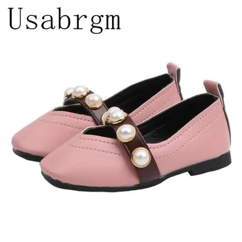 

Kids Baby Girl PU Leather Breathable Pearls Design Anti-Slip Princess Flats Toddler Wedding Shoes Soft Soled Walkers Shoes