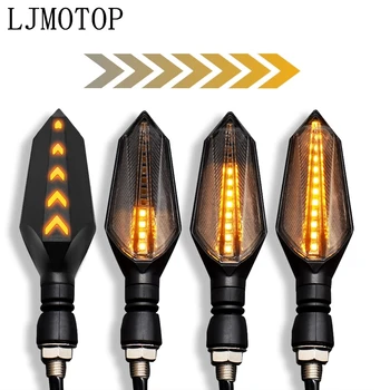 Universal Motorcycle LED Turn Signal Lamp Sequential Flowing Flash Indicator Lights Amber Running Light