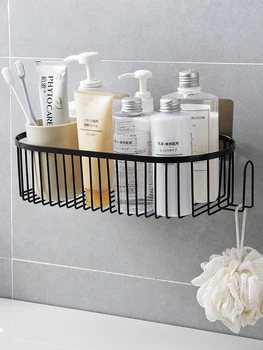 

Non Perforated Toilet Shelf Toilet Wall Mounted Storage Rack Bathroom Shower Gel Tripod