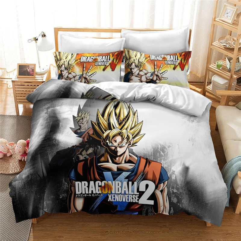 3D Luxury Dragon Ball Bedding Set Europe/USA/Australia King Queen Cartoon Son Goku Duvet Cover Sets Quilt/Comforter Cover Sets