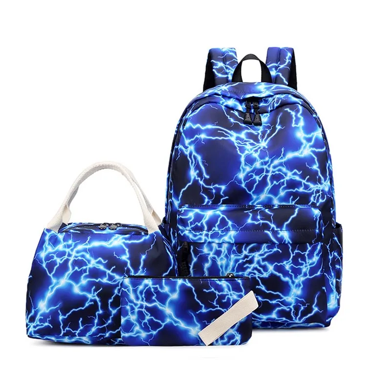 lightning blue Подростковый рюкзак для школьниц, легкий водонепроницаемый нейлоновый детский школьный рюкзак, дорожный рюкзак, милый студенческий рюкзак - Цвет: lightning blue