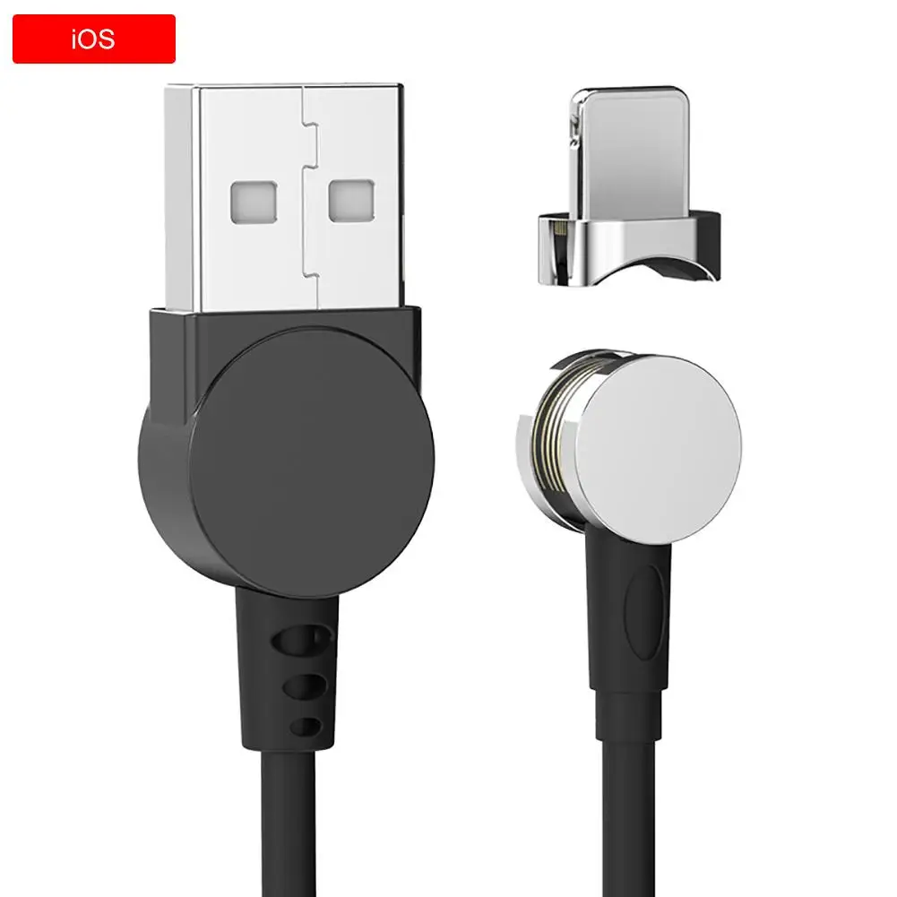 2 Магнитный кабель передачи данных 3 в 1 Магнитный зарядный кабель Micro USB и type C 180 градусов под прямым углом цинковый сплав+ TPE материал - Цвет: 2