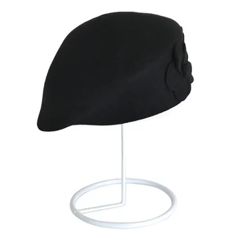 

Women Breathable Flower Pattern Travel Gift Vintage Autumn Winter Casual Warm Hats Soft Faux Wool Elegant Beret Wear Resistance