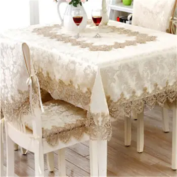 

Useful New European Jacquard Table Cloth Classical Rectangle Tablecloths For Events Chair Covers Lace Table Cover