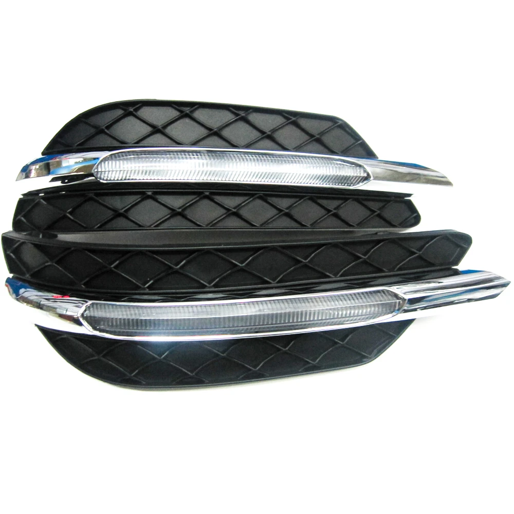 1 Pari для Mercedes-Benz c-класс W204 2011 2012 2013 светодиодный DRL белый дневной ходовой светильник Янтарный сигнальный светильник поворота Противотуманные фары