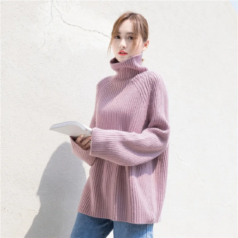 Online Ccibuy Women Sweater Casual Loose Turtleneck Knitted Jumpers for women Long Batwing Sleeve Crocheted Pullovers Streetwear Winter