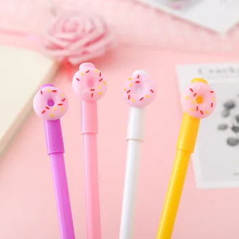 

40 pcs/lot Creative Donuts Gel Pen Cute 0.5 mm black Ink signature Pen Promotional Gift Stationery School Supplies