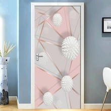 Съемная дверь наклейки 3D геометрические мраморные строчки водонепроницаемые двери гостиной спальни обои самоклеющиеся настенные наклейки