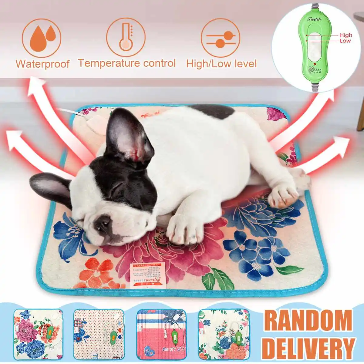 

Waterproof Electric Heating Pad Pet Heated Seats Mat Electric Blanket Cat Dog Heater Pad Body Winter Warmer Bed Seat Random Sent