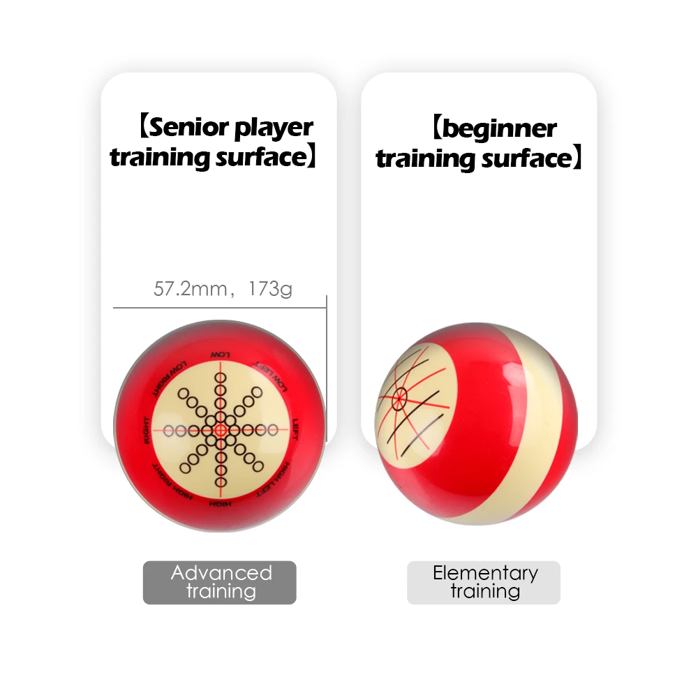 Standard Training Cue Ball Billiard Snoonker Black 8 Carom Ball Resin material Red White Double-sided Design Practice Suit