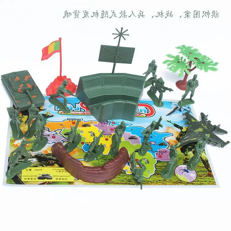 5cm xiao bing ren Set 21 Pieces Children Military Toy Batch Sand Table Model