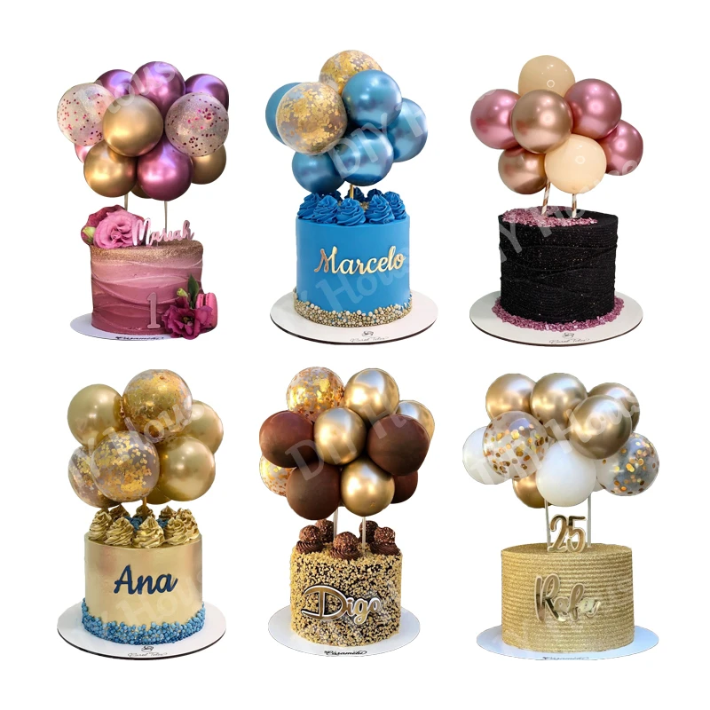 Balloon Cake Topper Confetti Wedding-Party-Decor Baby Shower Birthday Cloud-Shape Home-Supplies
