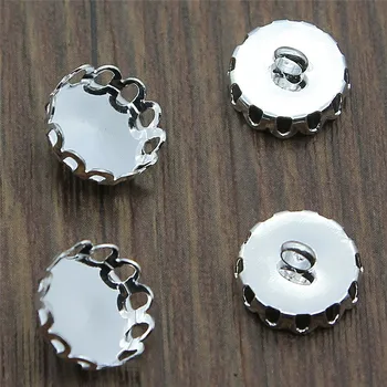

10pcs 4 Colors Fit 10~25mm Round Glass Cabochon Lace Buttons Settings Base Charms Pendant For Jewelry Making Accessories