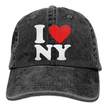 I Love NY Нью-Йорк унисекс бейсболка хлопок деним Регулируемая шляпа от солнца для мужчин и женщин