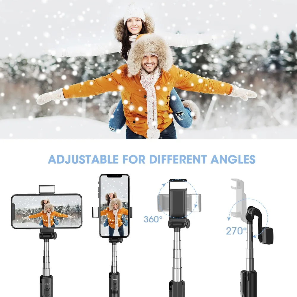 Mpow 3 in 1 Selfie Stick Tripod Universal Bluetooth Selfie Stick With Remote Control 3 Level Fill Light For iPhone 11 Huawei P30 (3)