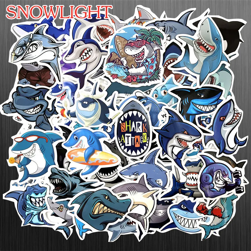 50Pcs/set Cartoon Graffiti Shark Toy Sticker For Scrapbook Bicycle Skateboard Refrigerators Luggage Laptop JDM Adventure Sticker