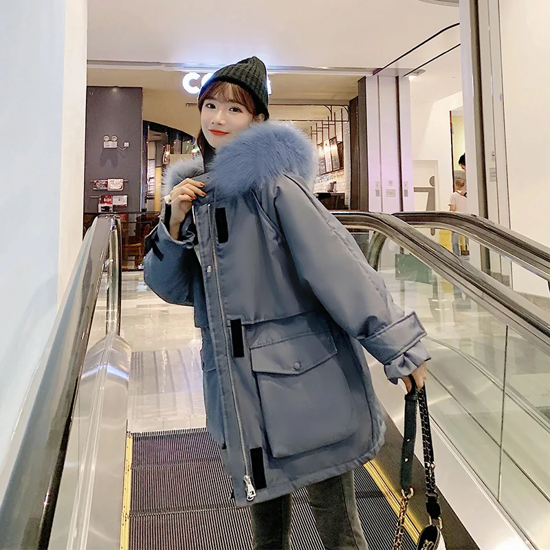 

Cotton-padded Clothes Women's 2019 New Style Korean-style Loose-Fit Mid-length over-the-Knee down Jacket Cotton-padded Clothes T