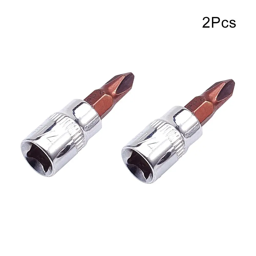 PH2x38mm Utoolmart PH1 PH2 PH3 PZ1 PZ3 1/" Phillips головки розетки 2 шт 38 мм Длина хром-ванадиевая сталь Привод гнездо адаптера - Цвет: PH2x38mm