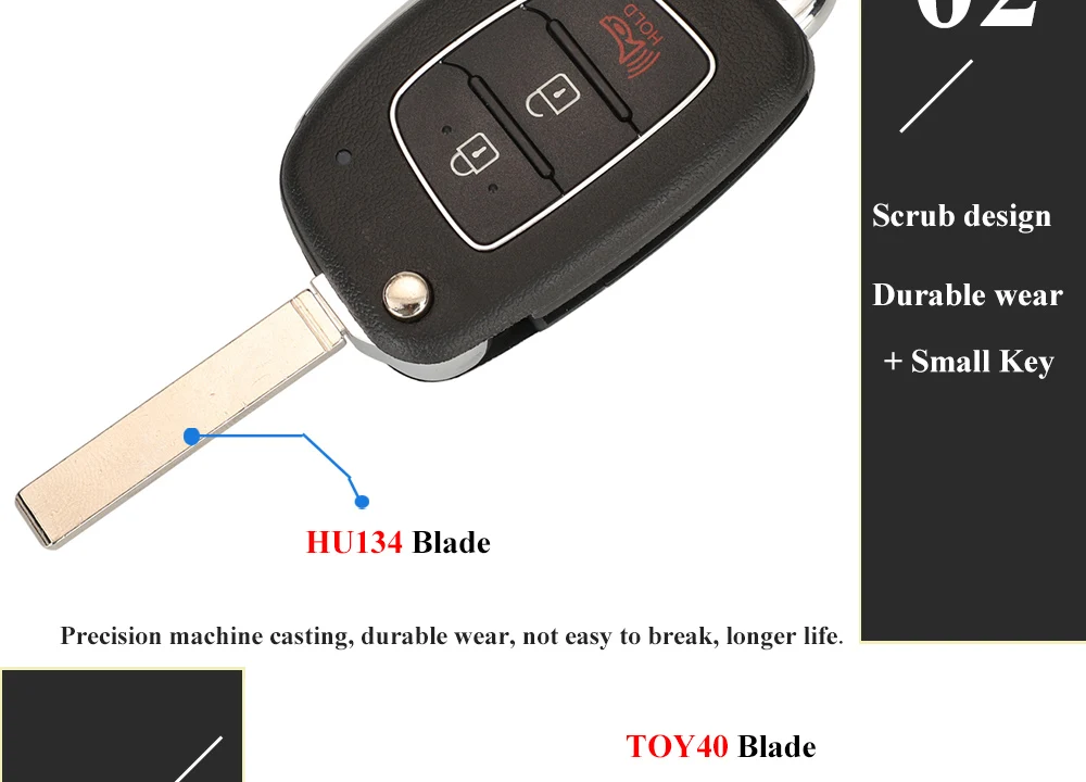 Keyforkess 10 pezzi Flip Shell chiave auto remota per Hyundai Santa Fe Creta Elantra Verna Solaris IX25 IX35 IX45 HB20 lama orizzontale - Ha349207ac41f4a0397bc529c73854e57O