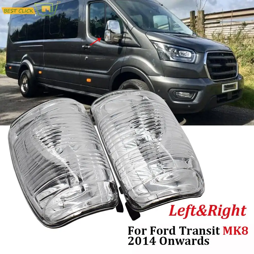 X AUTOHAUX Wing Mirror Indicator Lens Signal Lamp Cover Right for Ford Transit MK8 Clear 